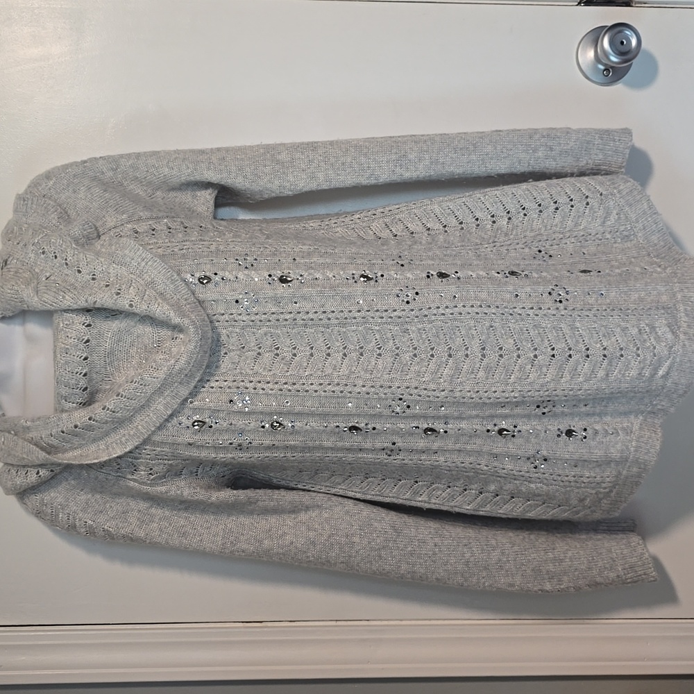White House Black Market Long Sleeve Gray Knit Size Small